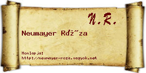 Neumayer Róza névjegykártya
