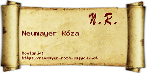 Neumayer Róza névjegykártya